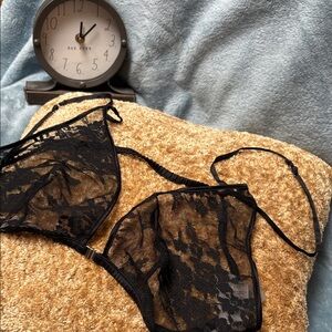 Stella McCartney Sheer Black Lace Bralette